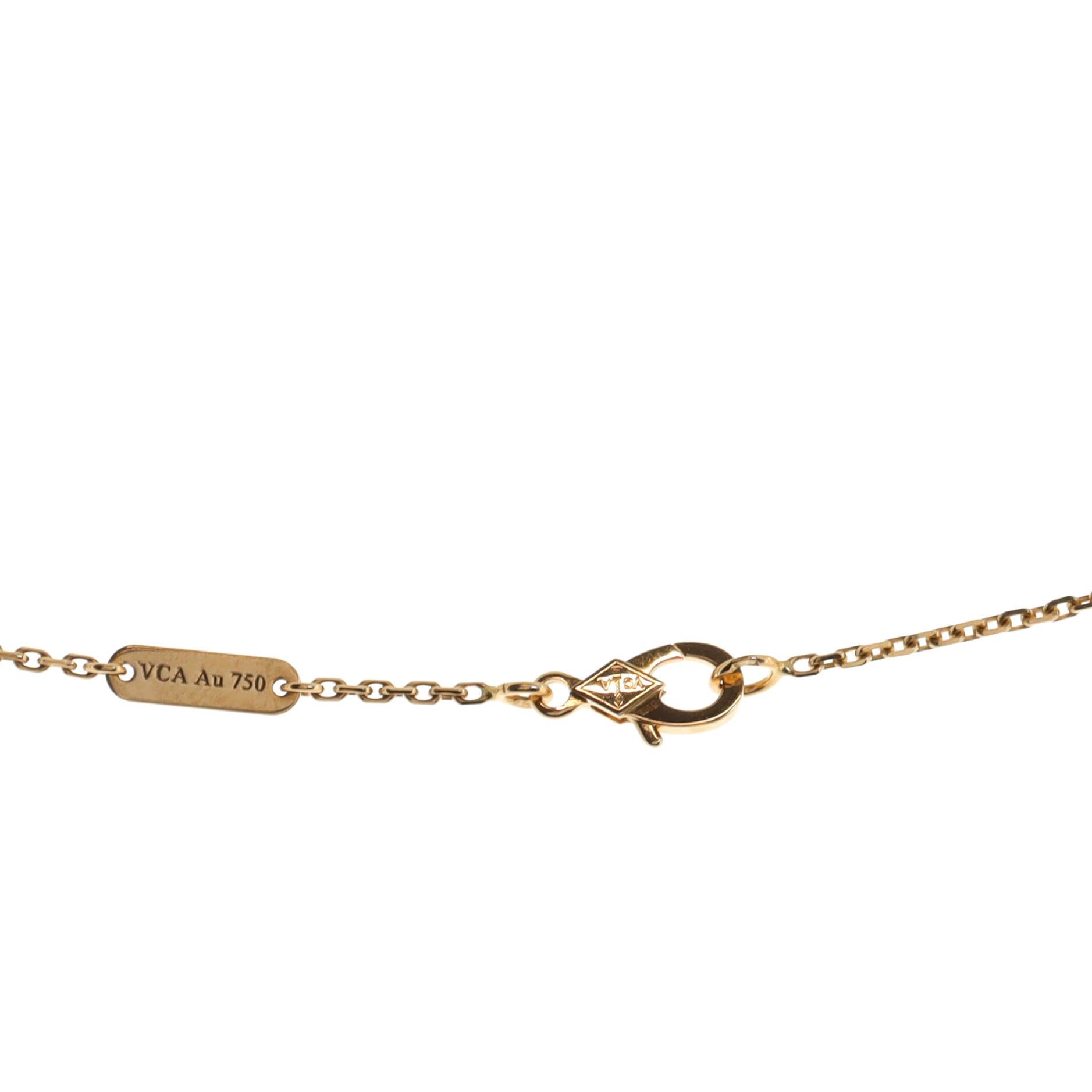Vintage Alhambra Pendant Necklace 18K Yellow Gold and Onyx