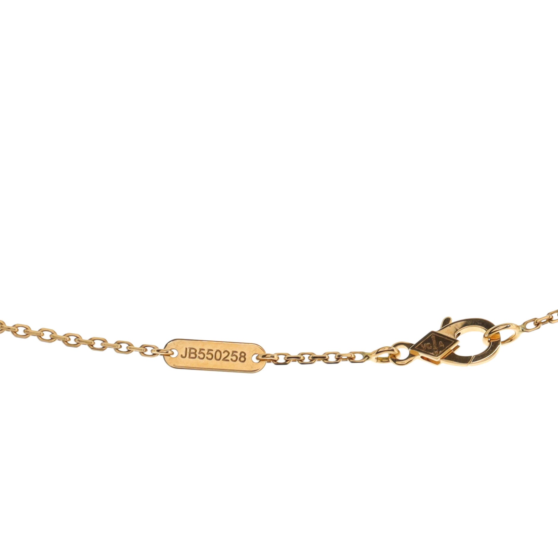 Vintage Alhambra Pendant Necklace 18K Yellow Gold and Onyx