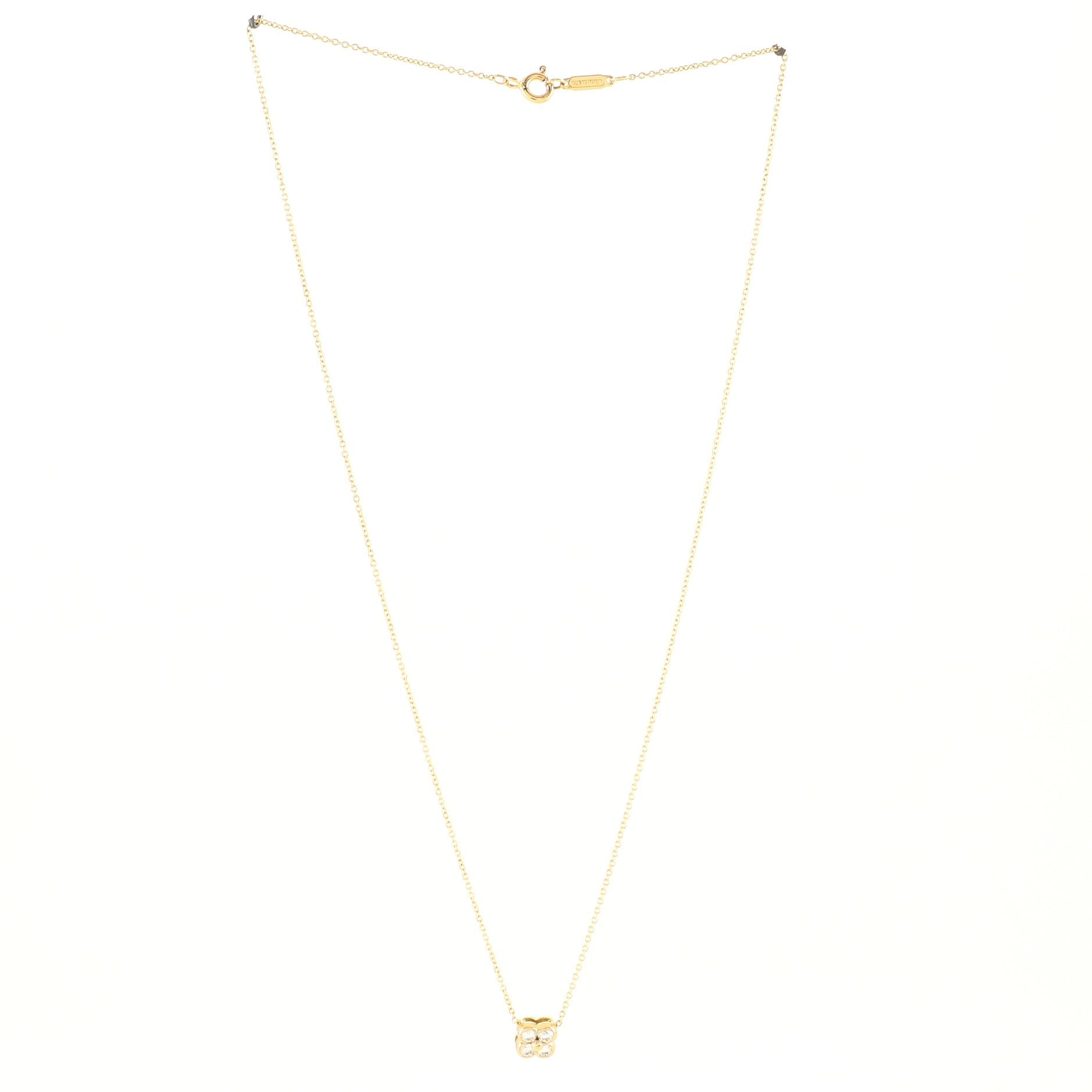 Flower Pendant Necklace 18K Yellow Gold with Diamonds