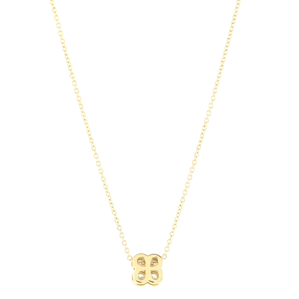 Flower Pendant Necklace 18K Yellow Gold with Diamonds