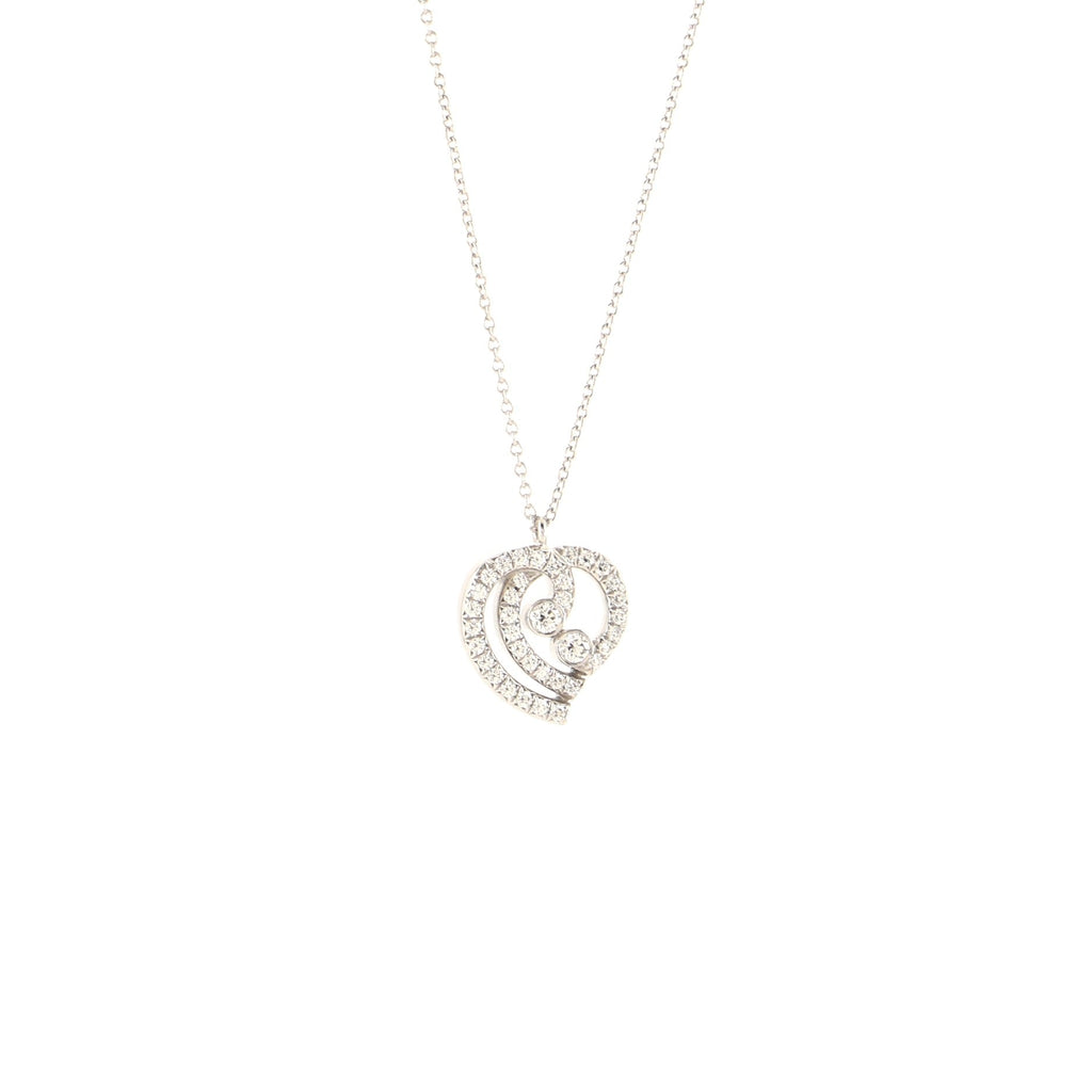 Enchant Heart Pendant Necklace Platinum with Diamonds