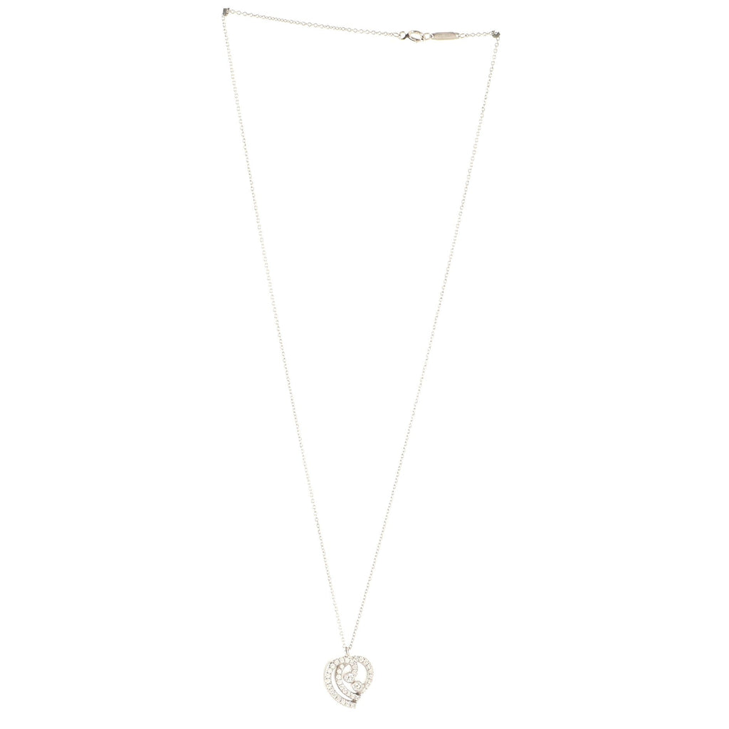 Enchant Heart Pendant Necklace Platinum with Diamonds