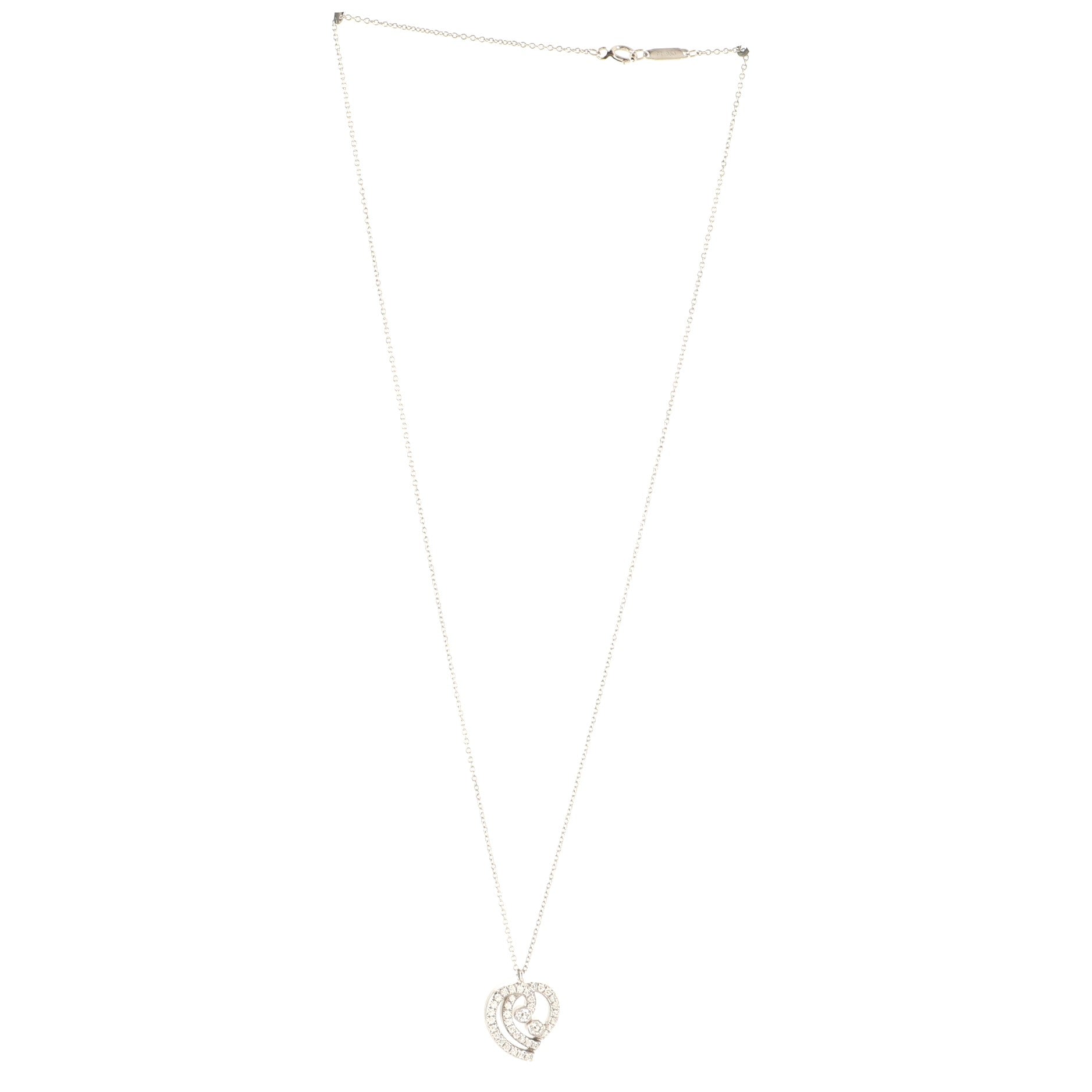 Enchant Heart Pendant Necklace Platinum with Diamonds
