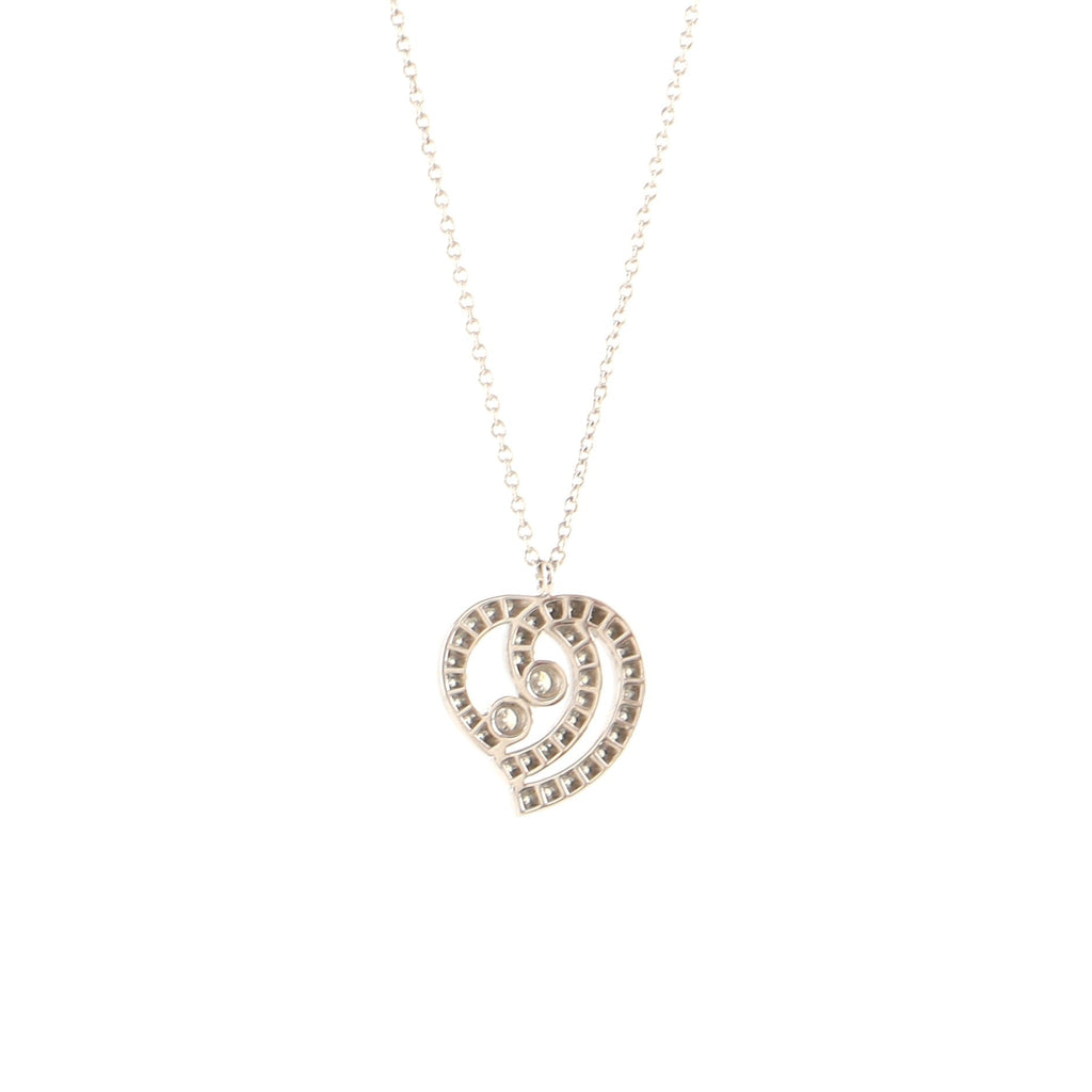 Enchant Heart Pendant Necklace Platinum with Diamonds
