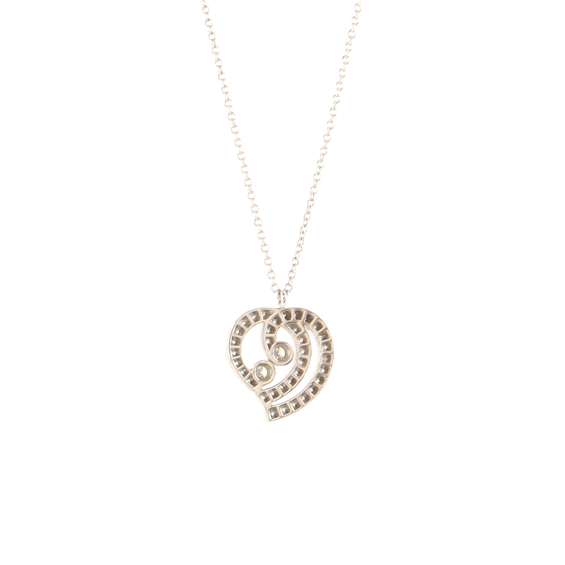 Enchant Heart Pendant Necklace Platinum with Diamonds
