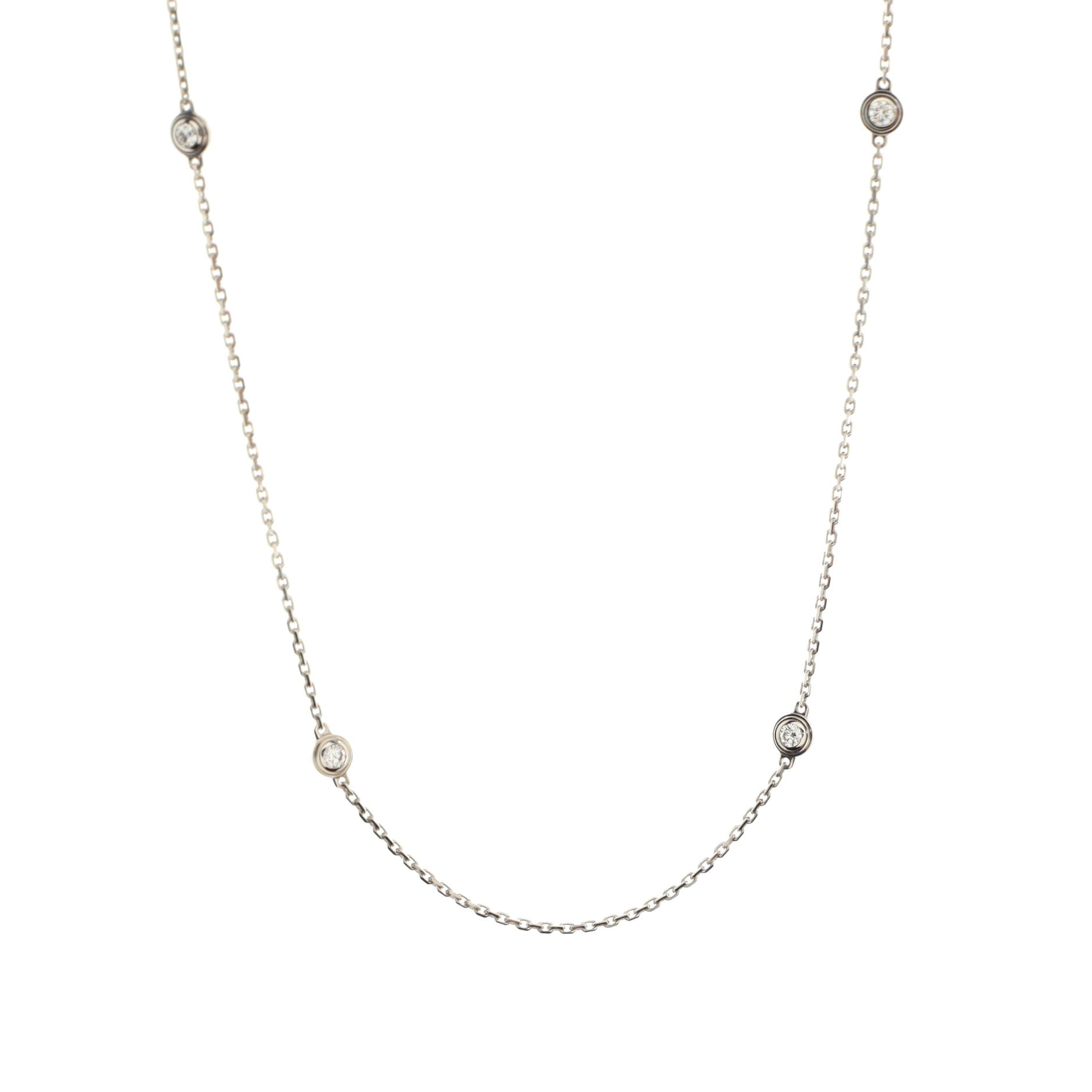 Diamants Legers 6 Diamonds Necklace 18K White Gold and Diamonds