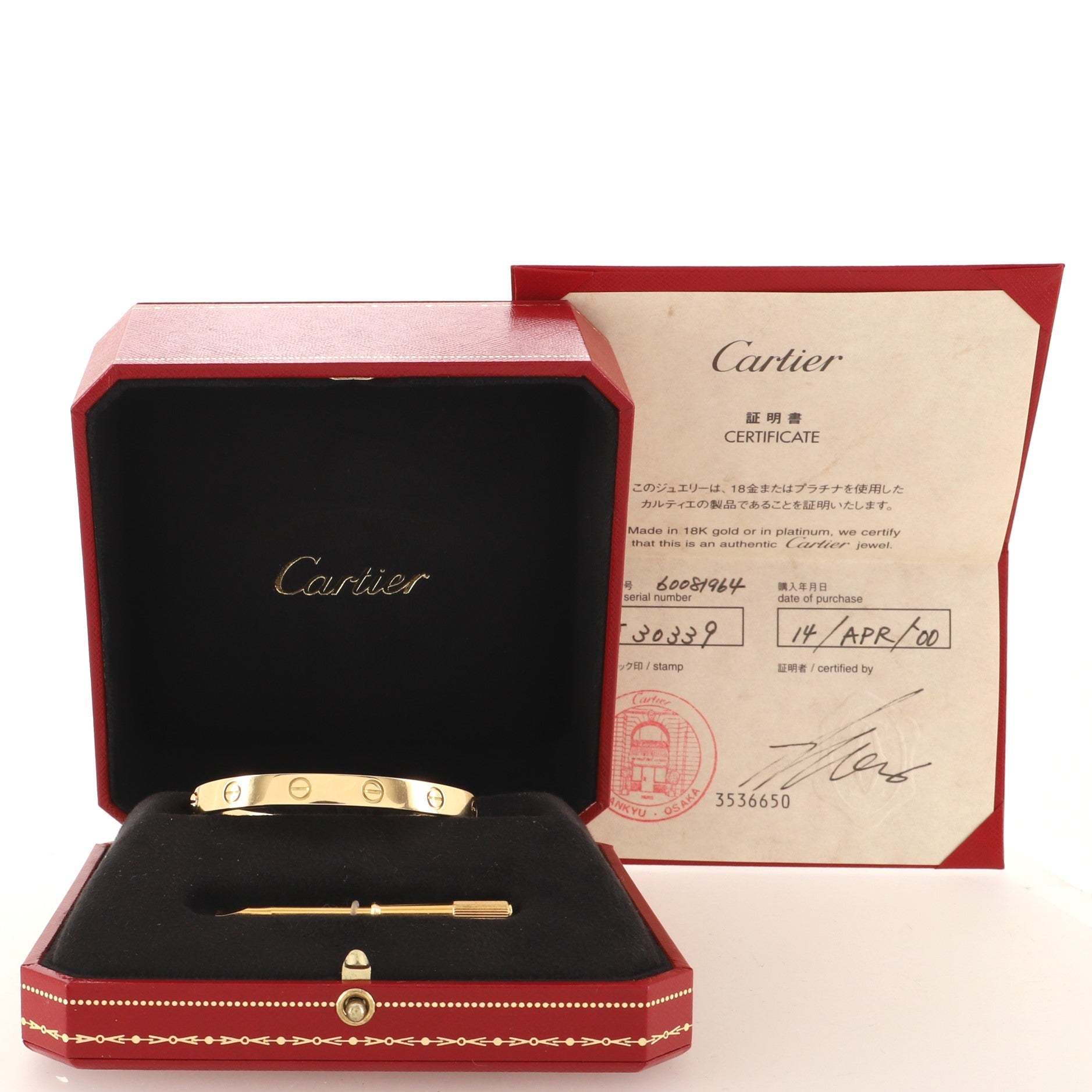Love Bracelet 18K Yellow Gold