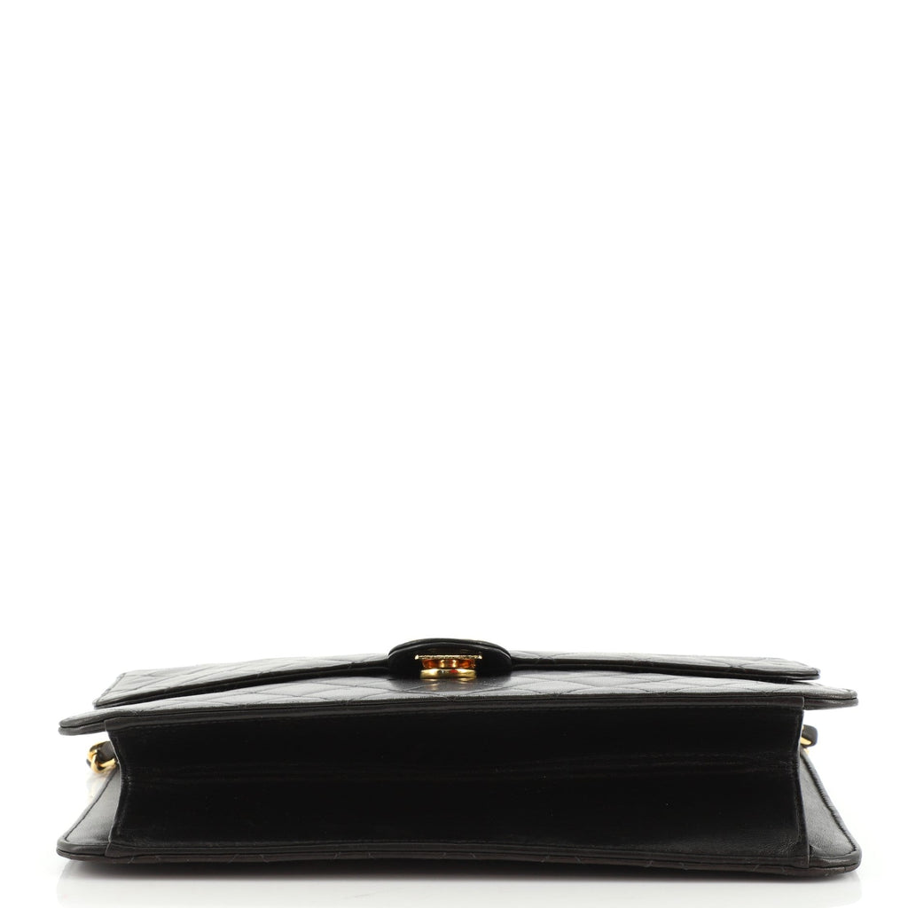 Vintage Clutch with Chain Quilted Leather Medium