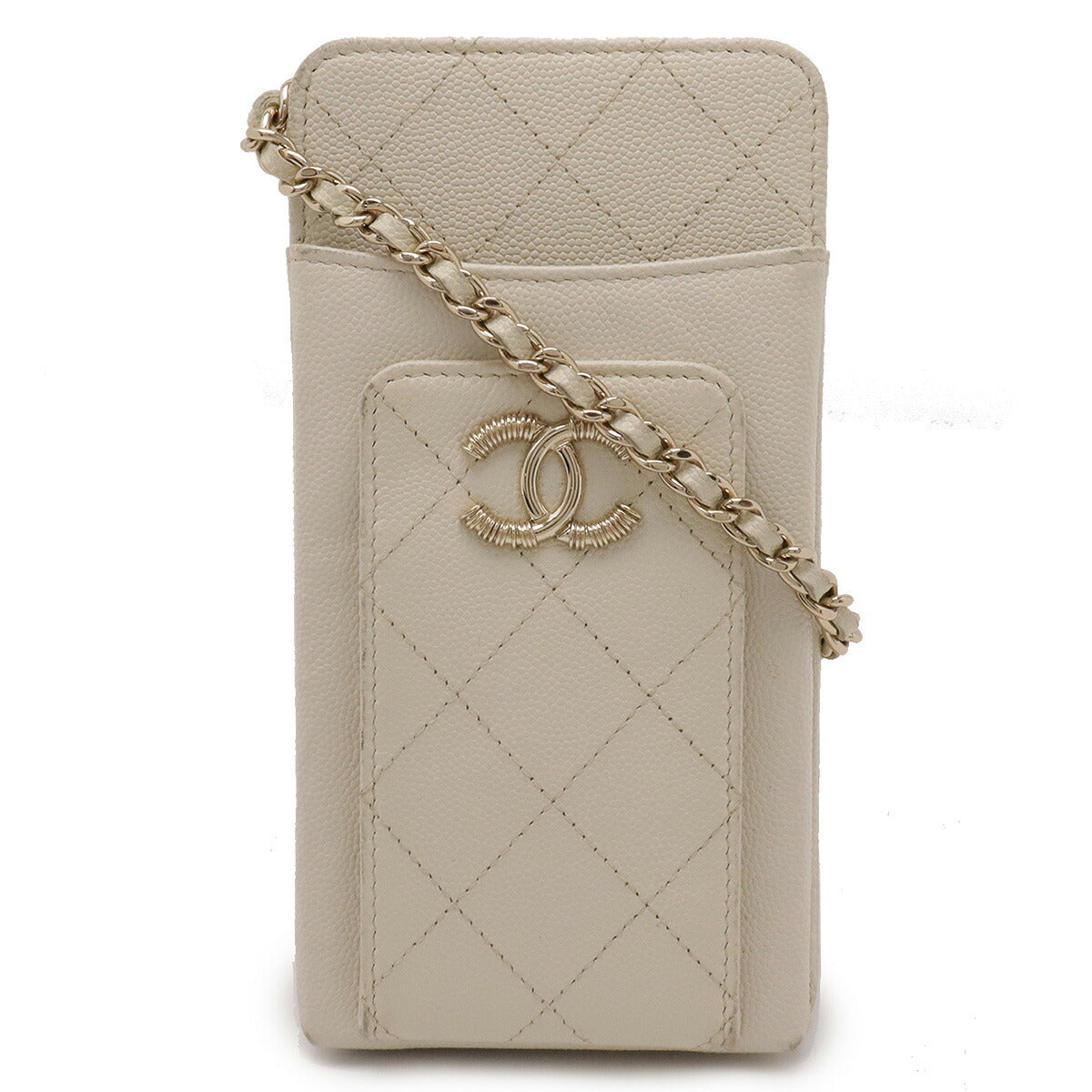 Chanel Caviar Skin Matelasse Coco Mark Phone Case AP2495