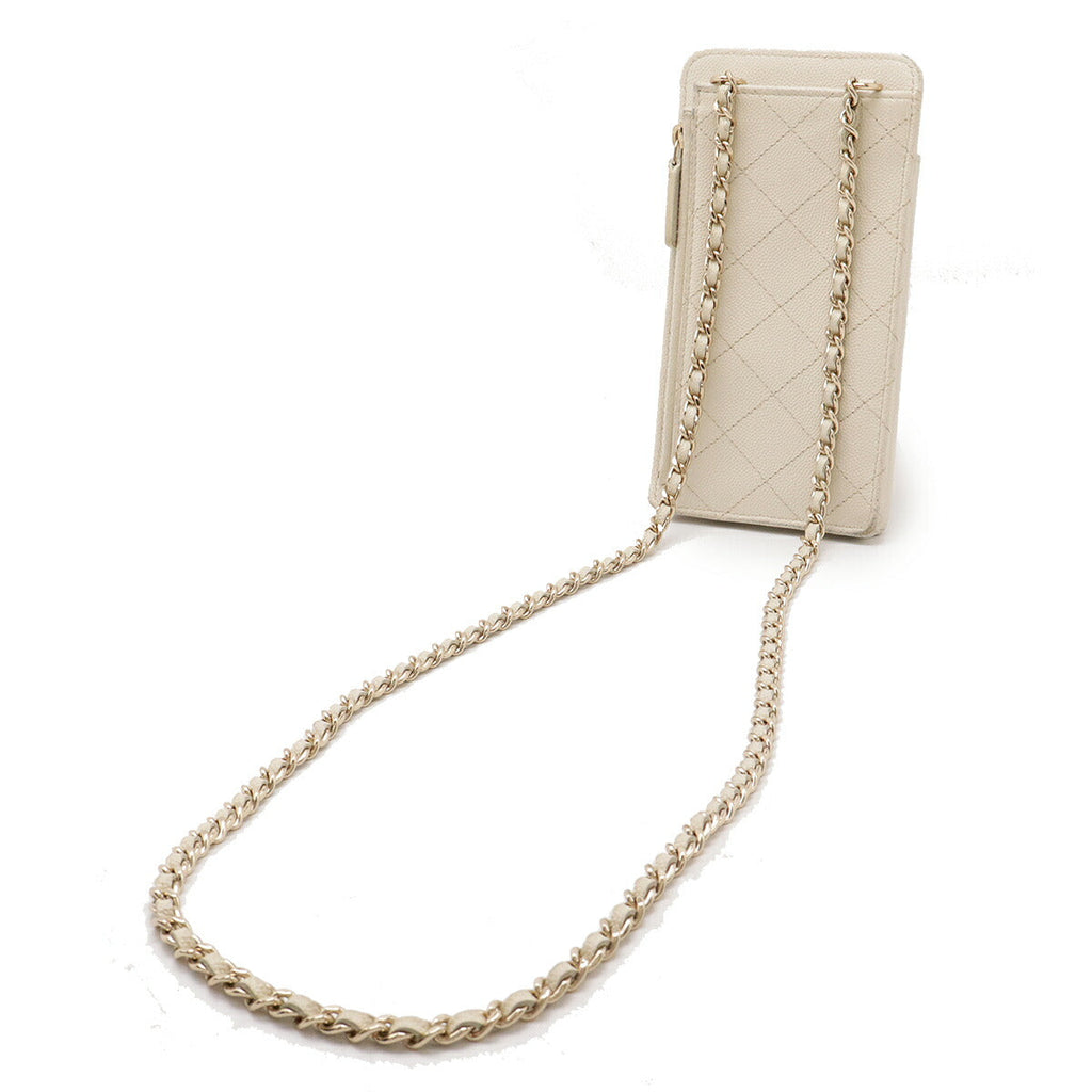 Chanel Caviar Skin Matelasse Coco Mark Phone Case AP2495