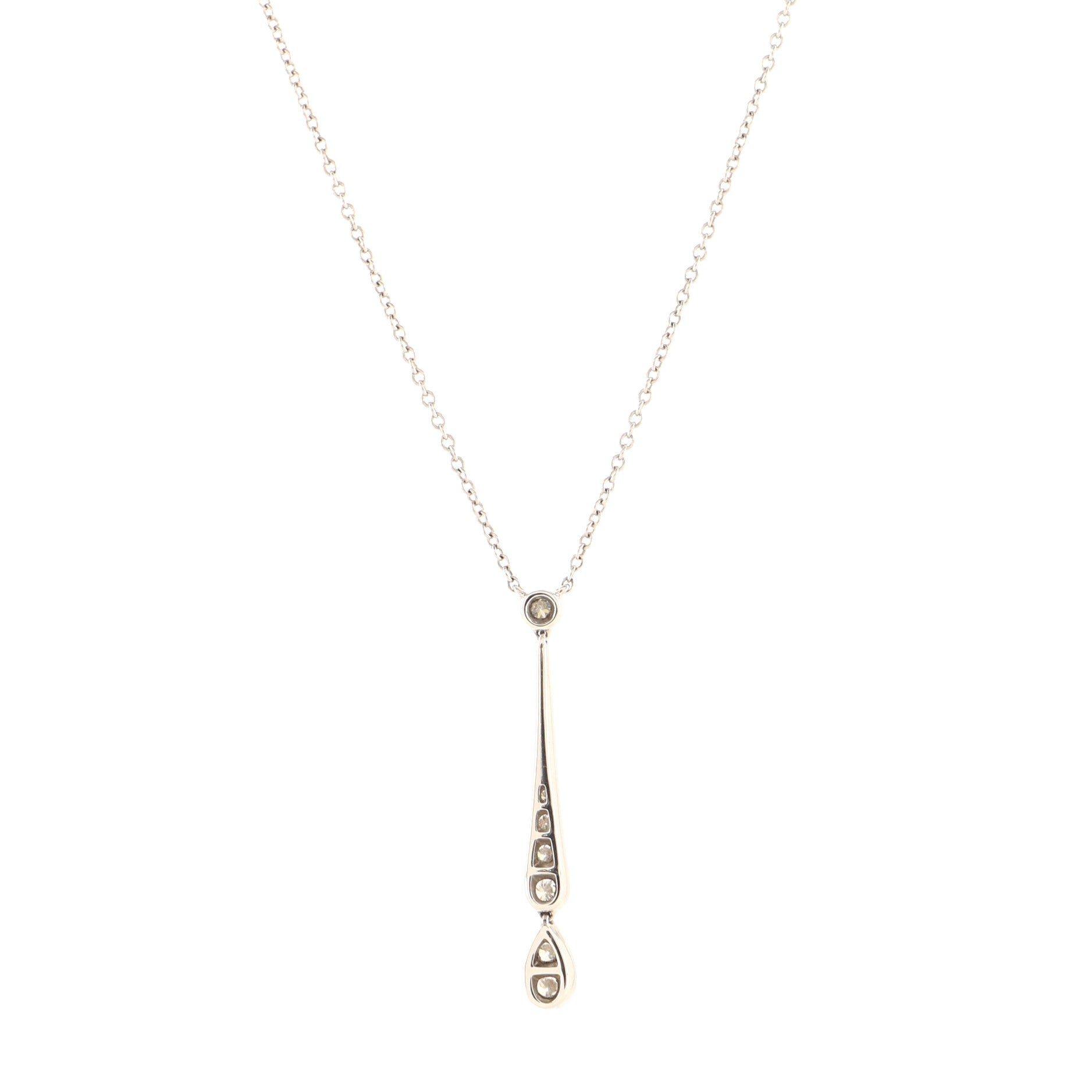 Jazz Drop Pendant Necklace Platinum and Diamonds