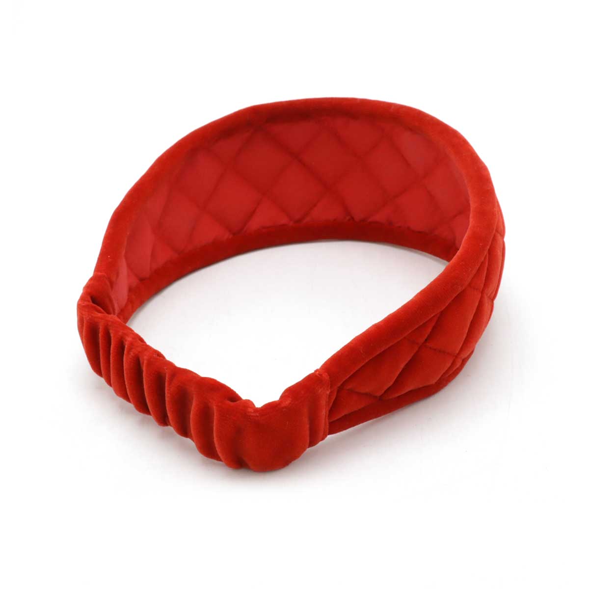 Chanel Velour Matelasse Headband Hair Accessory Red