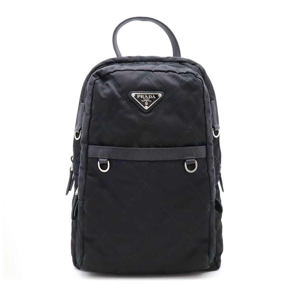 Prada Nylon Leather Quilting Mini Backpack 1B017