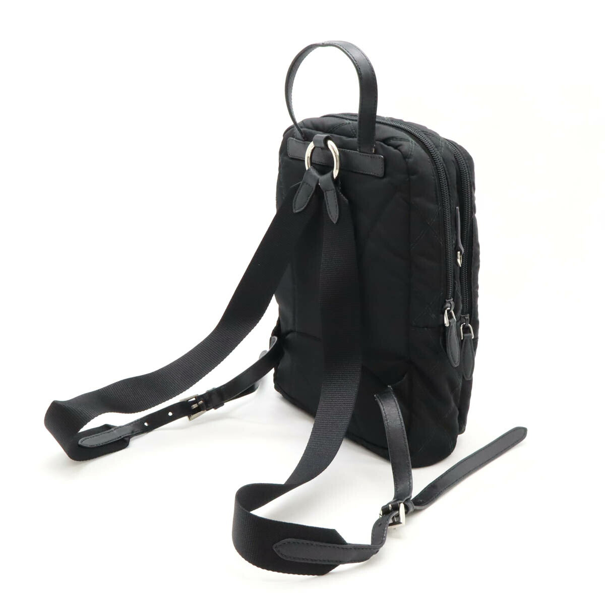 Prada Nylon Leather Quilting Mini Backpack 1B017