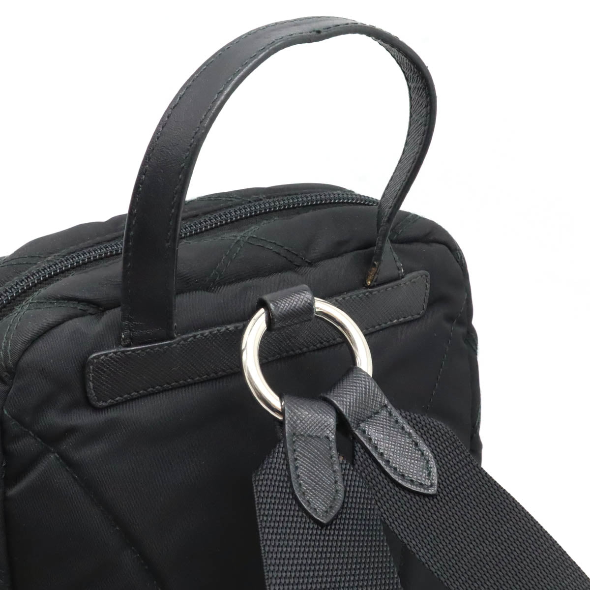 Prada Nylon Leather Quilting Mini Backpack 1B017