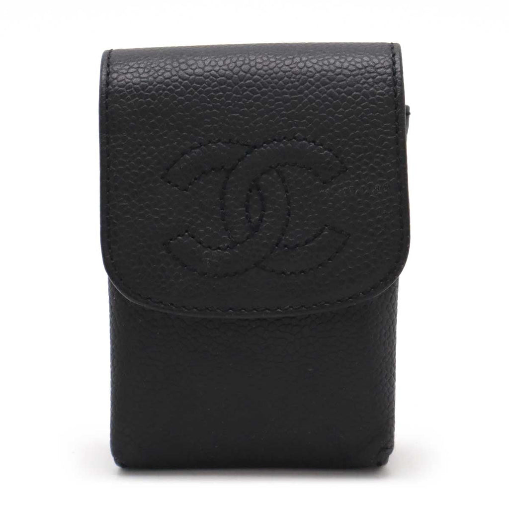 Chanel Caviar Skin Coco Mark Cigarette Case Leather A13511