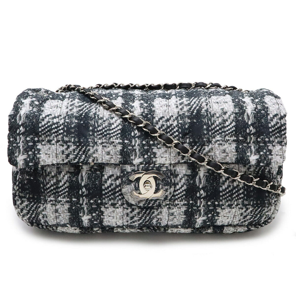 Chanel Nylon Tweed Print Coco Mark Chain Shoulder Bag Shoulder Bag