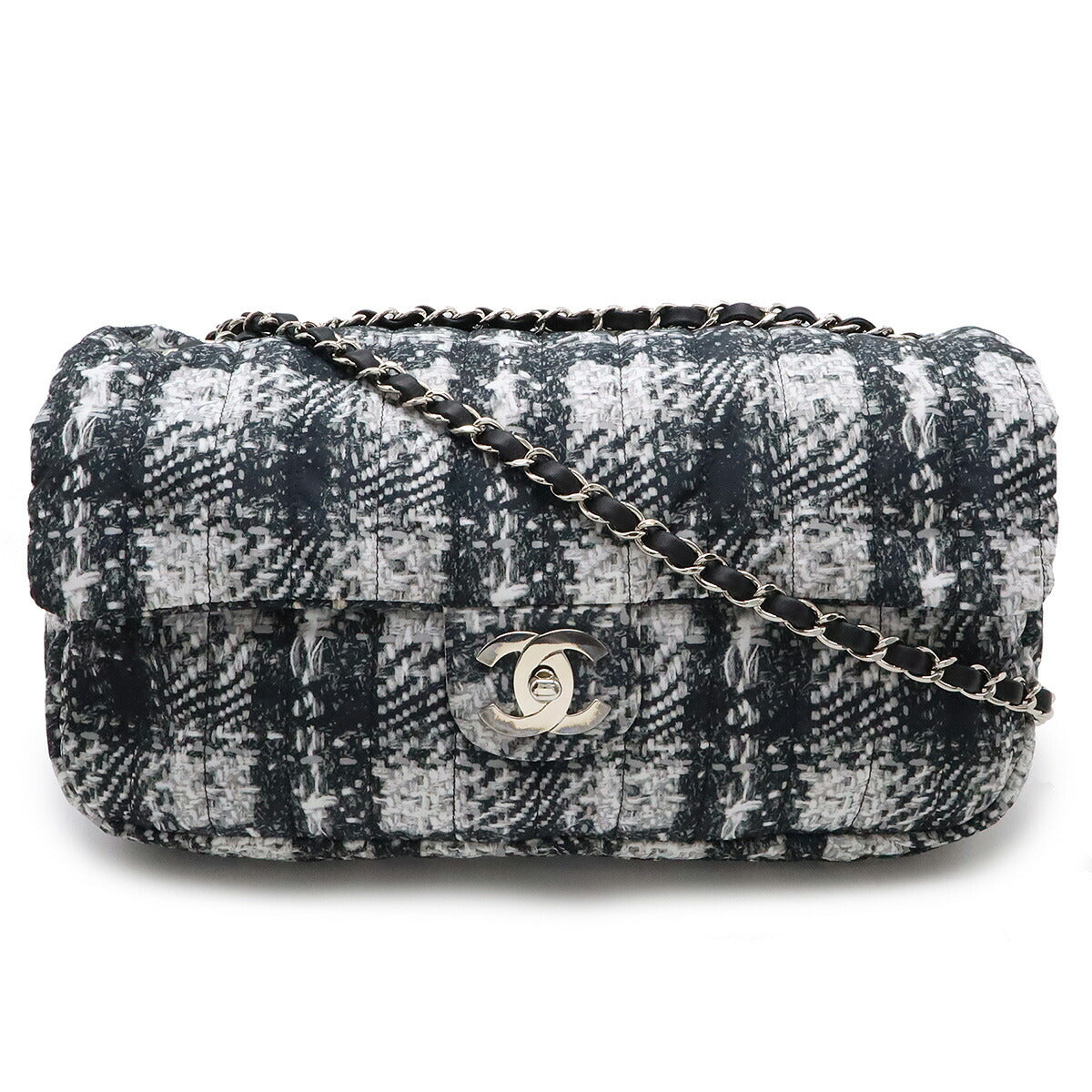 Chanel Nylon Tweed Print Coco Mark Chain Shoulder Bag Shoulder Bag