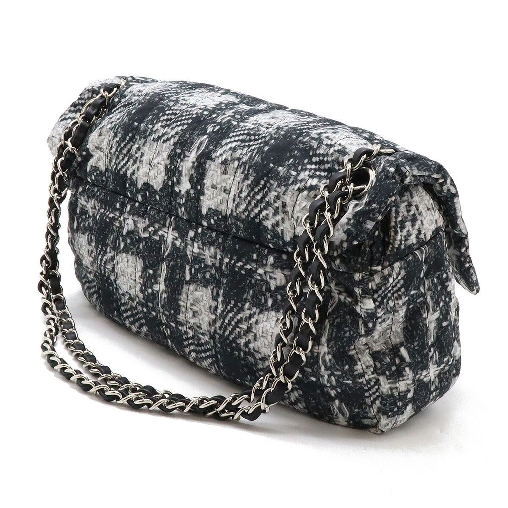 Chanel Nylon Tweed Print Coco Mark Chain Shoulder Bag Shoulder Bag