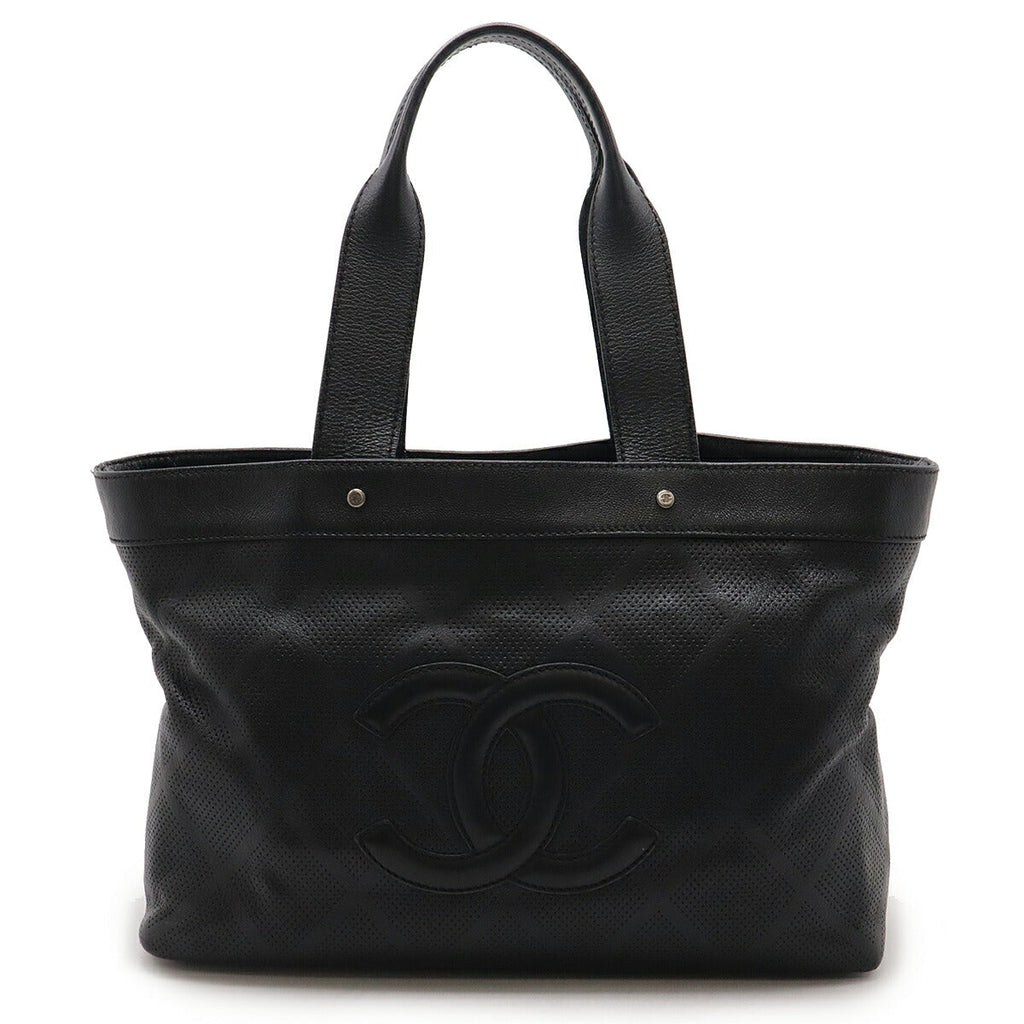 Chanel Leather Coco Mark Punching 2way Tote Bag A33936