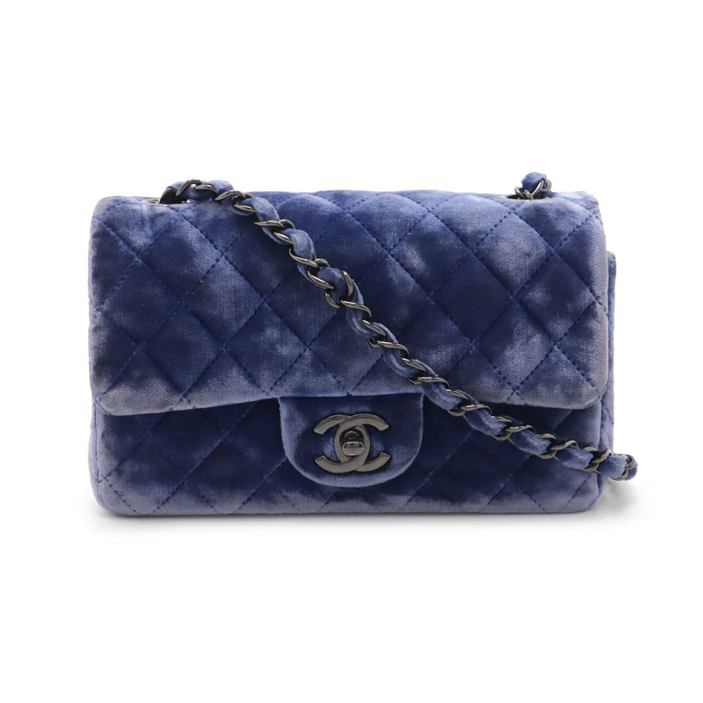 Chanel Velour Mini Matelasse Chain Shoulder Bag