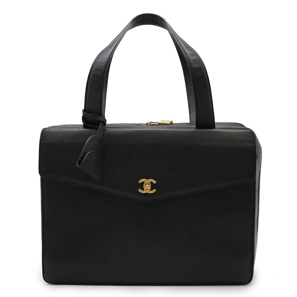 Chanel Caviar Skin Coco Mark Business Bag 2way Briefcase