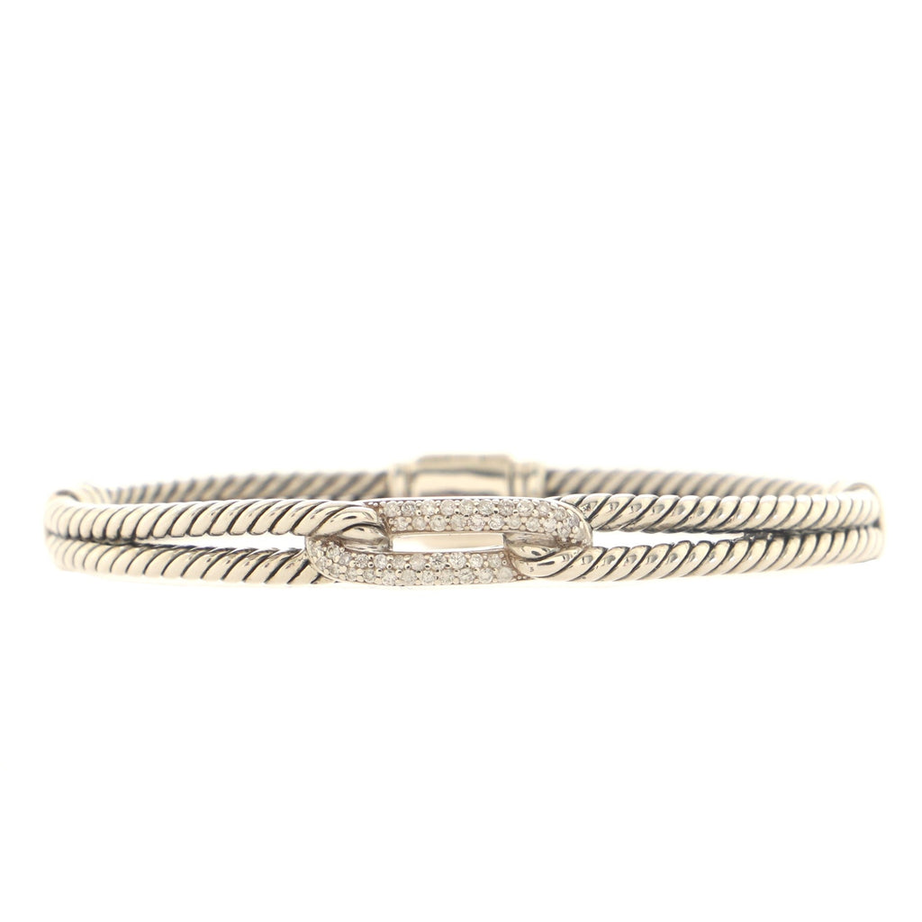 Labyrinth Mini Loop Bracelet Sterling Silver with Diamonds 7mm