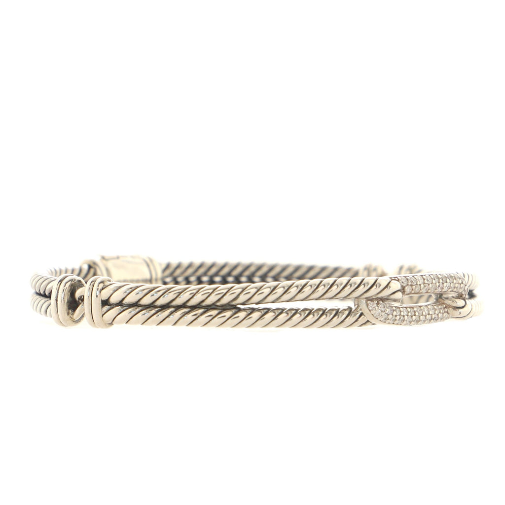 Labyrinth Mini Loop Bracelet Sterling Silver with Diamonds 7mm