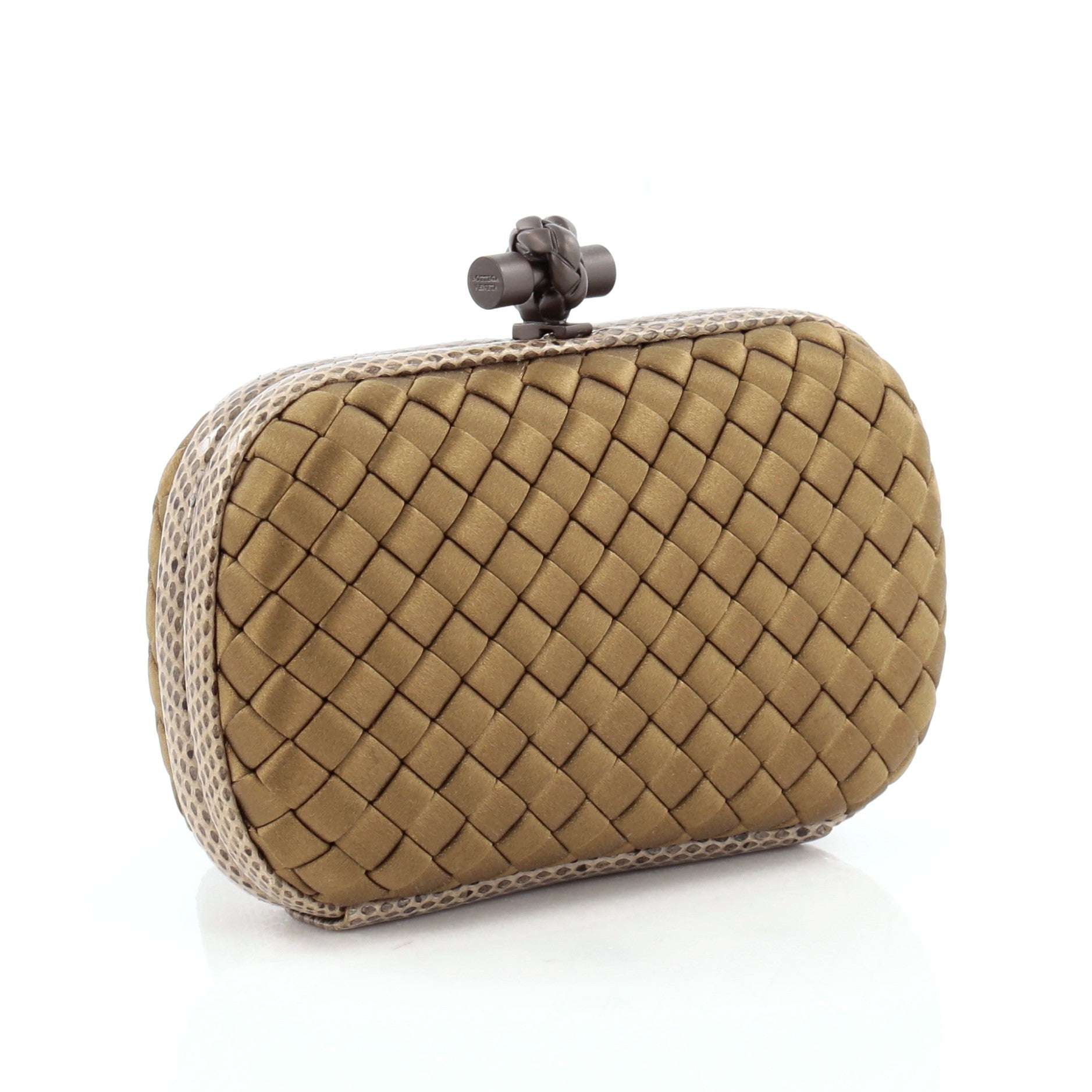 Box Knot Clutch Intrecciato Satin Small