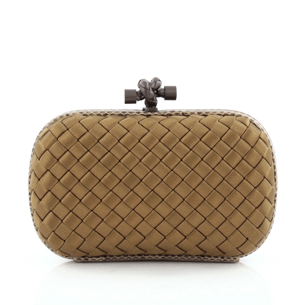 Box Knot Clutch Intrecciato Satin Small