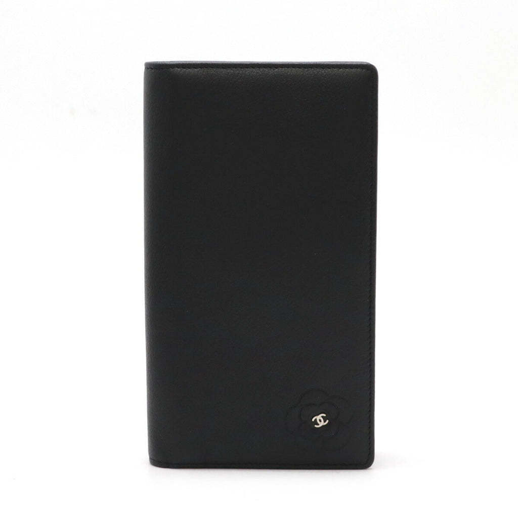 Chanel Camellia Leather Long Wallet