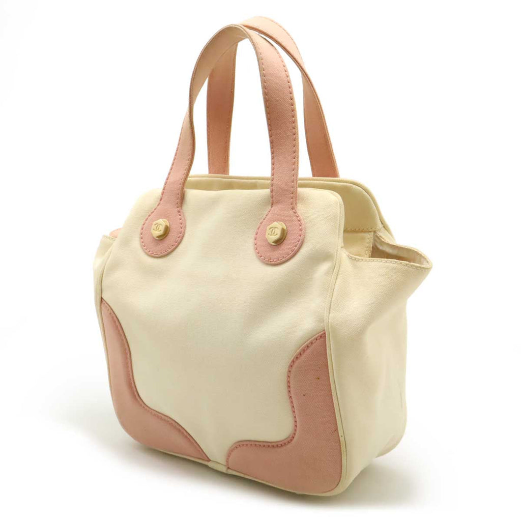 Chanel Canvas Coco Mark Marshmallow Tote Bag A24224
