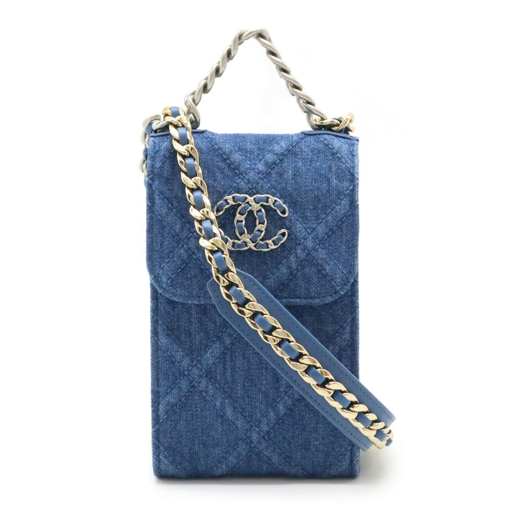 Chanel 19 Denim Chain Shoulder Bag Pouch