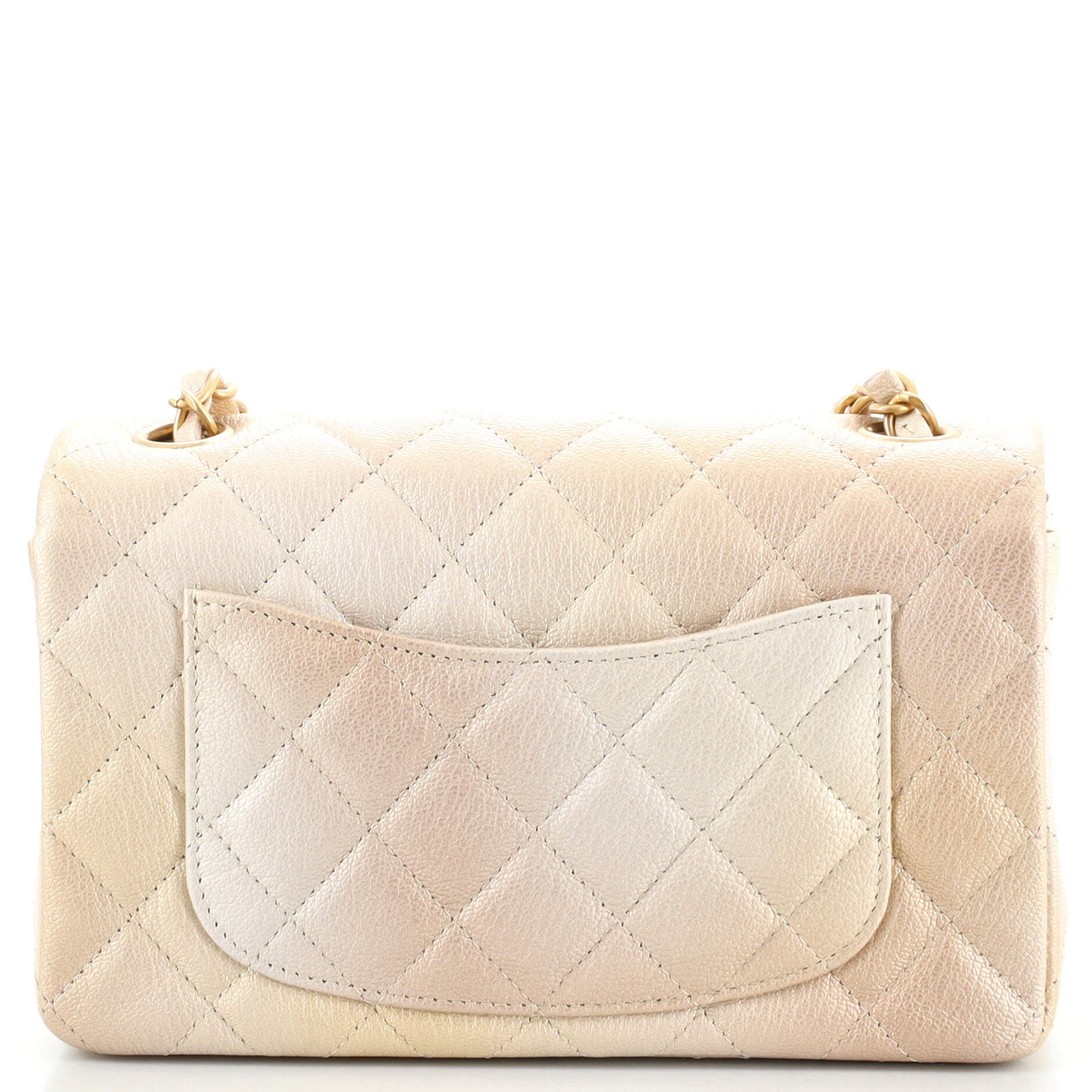 Classic Single Flap Bag Quilted Ombre Metallic Goatskin Mini