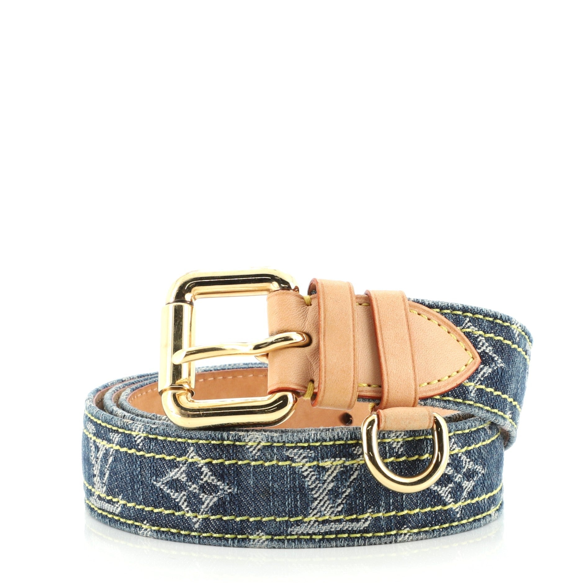 Buckle Belt Monogram Denim Medium 90