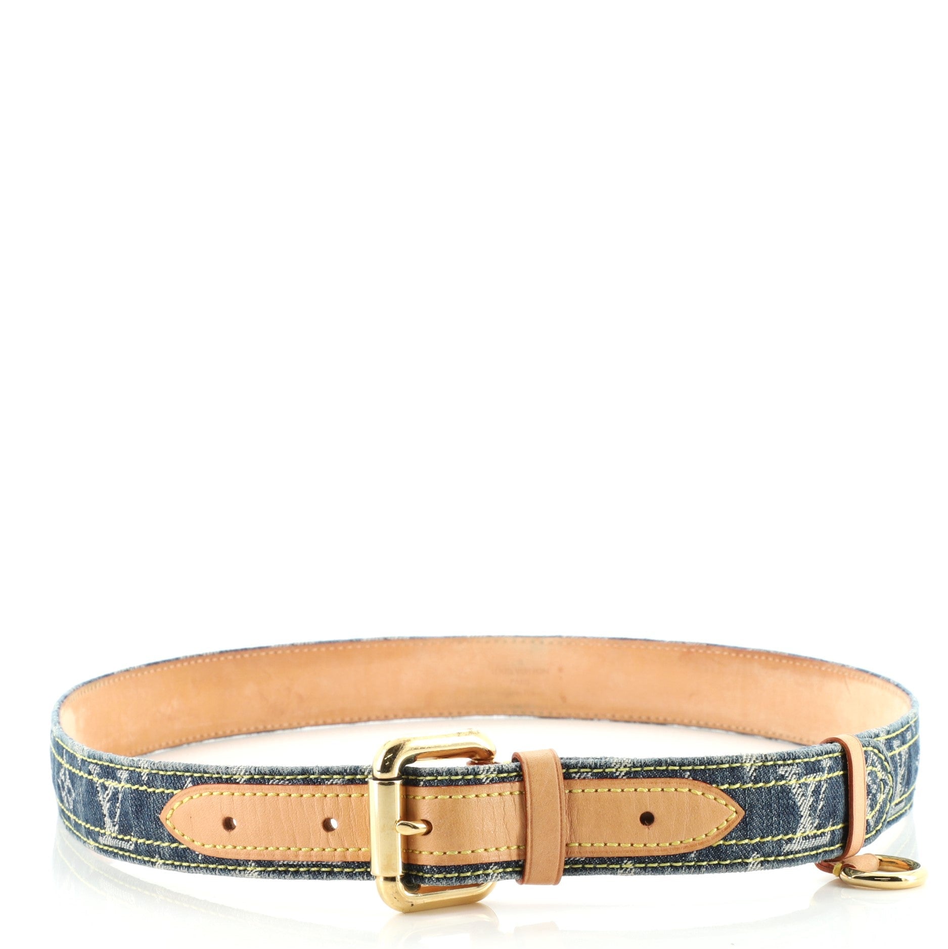 Buckle Belt Monogram Denim Medium 90