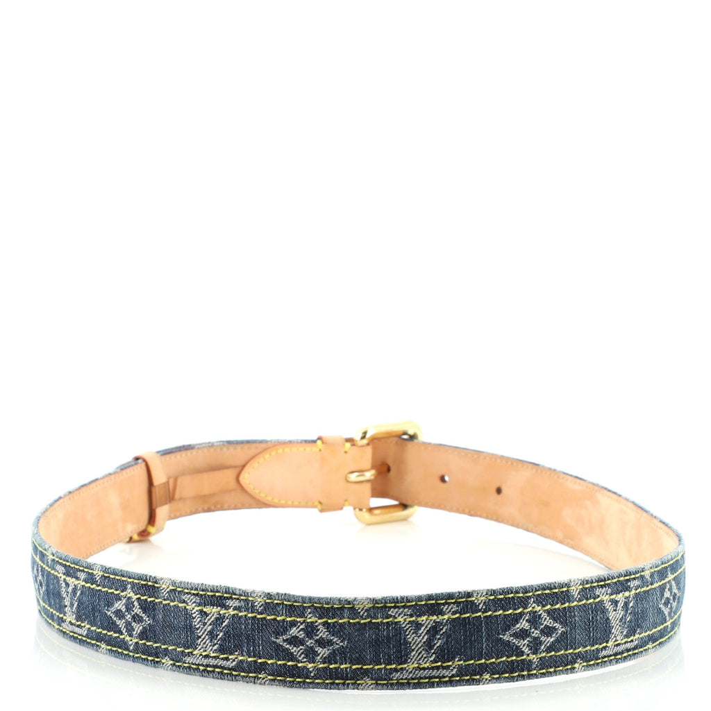 Buckle Belt Monogram Denim Medium 90