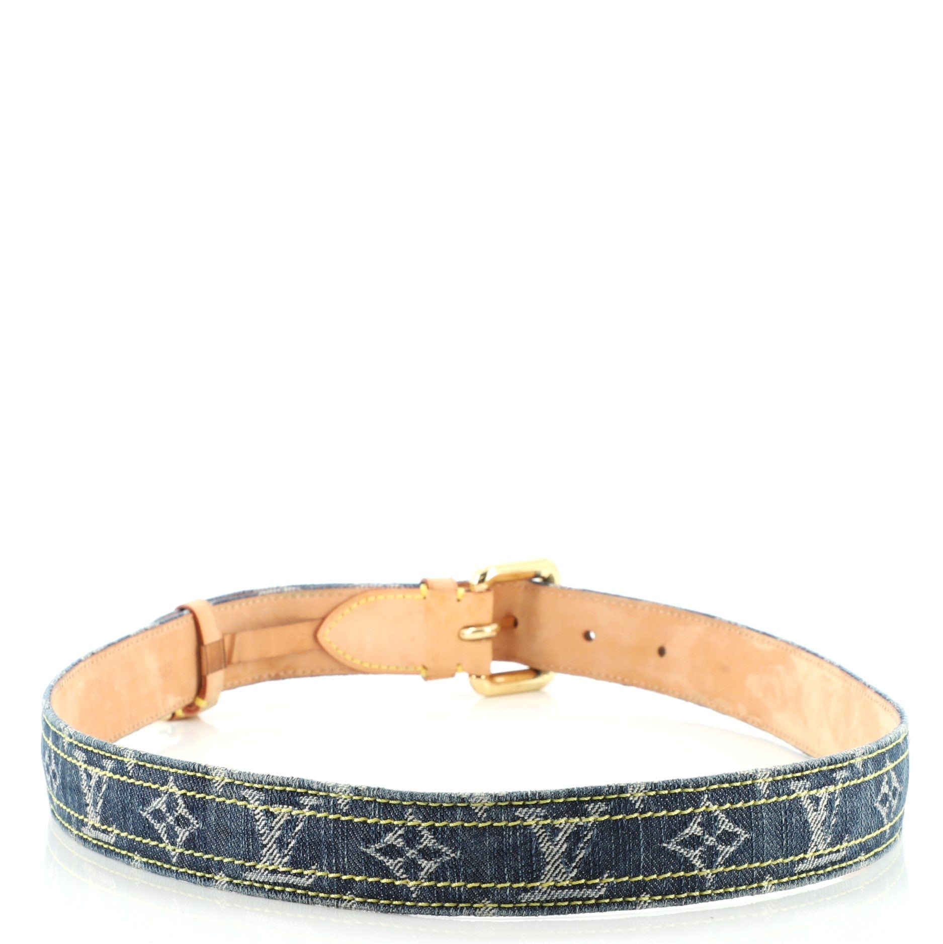 Buckle Belt Monogram Denim Medium 90