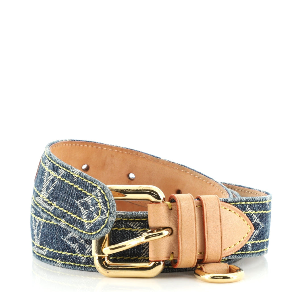Buckle Belt Monogram Denim Medium 90
