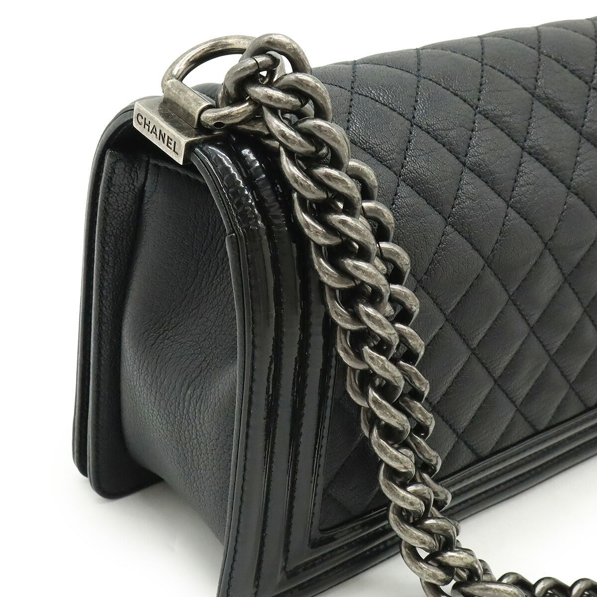 Chanel Boy Chanel Patent Leather Shoulder Bag