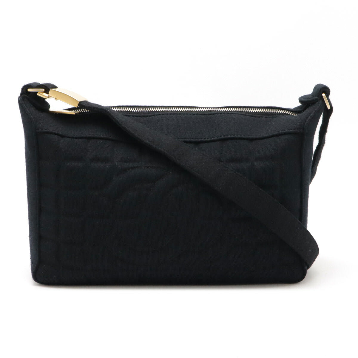 Chanel Choco Bar Cotton Jersey Leather Shoulder Bag