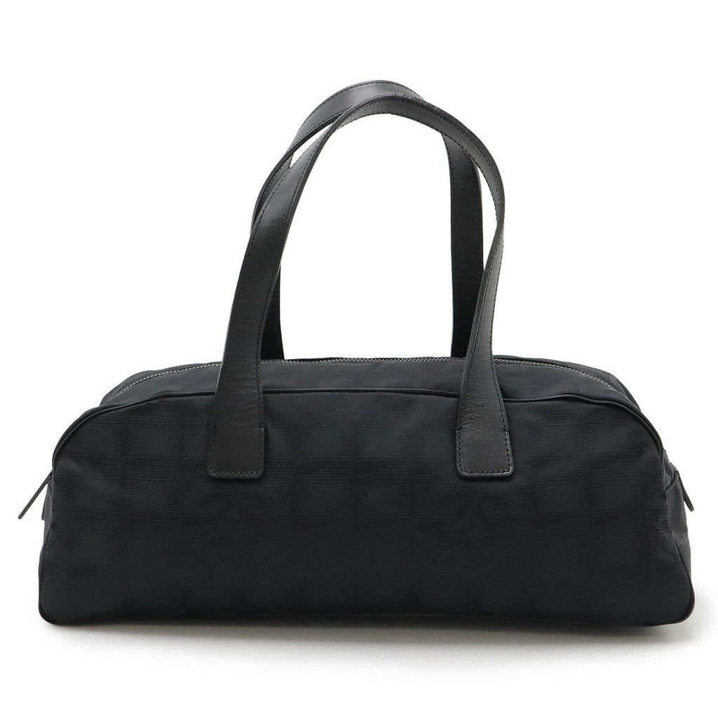 Chanel New Travel Line Nylon Jacquard Leather Boston Bag