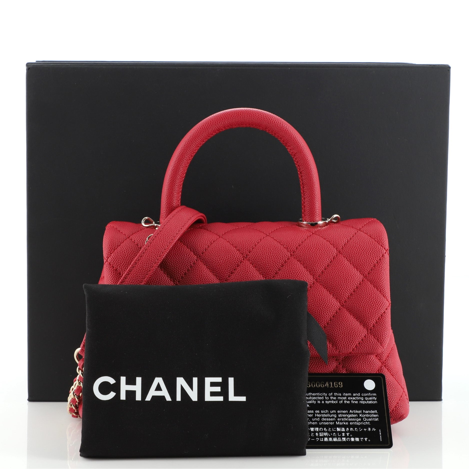Coco Top Handle Bag Quilted Caviar Mini