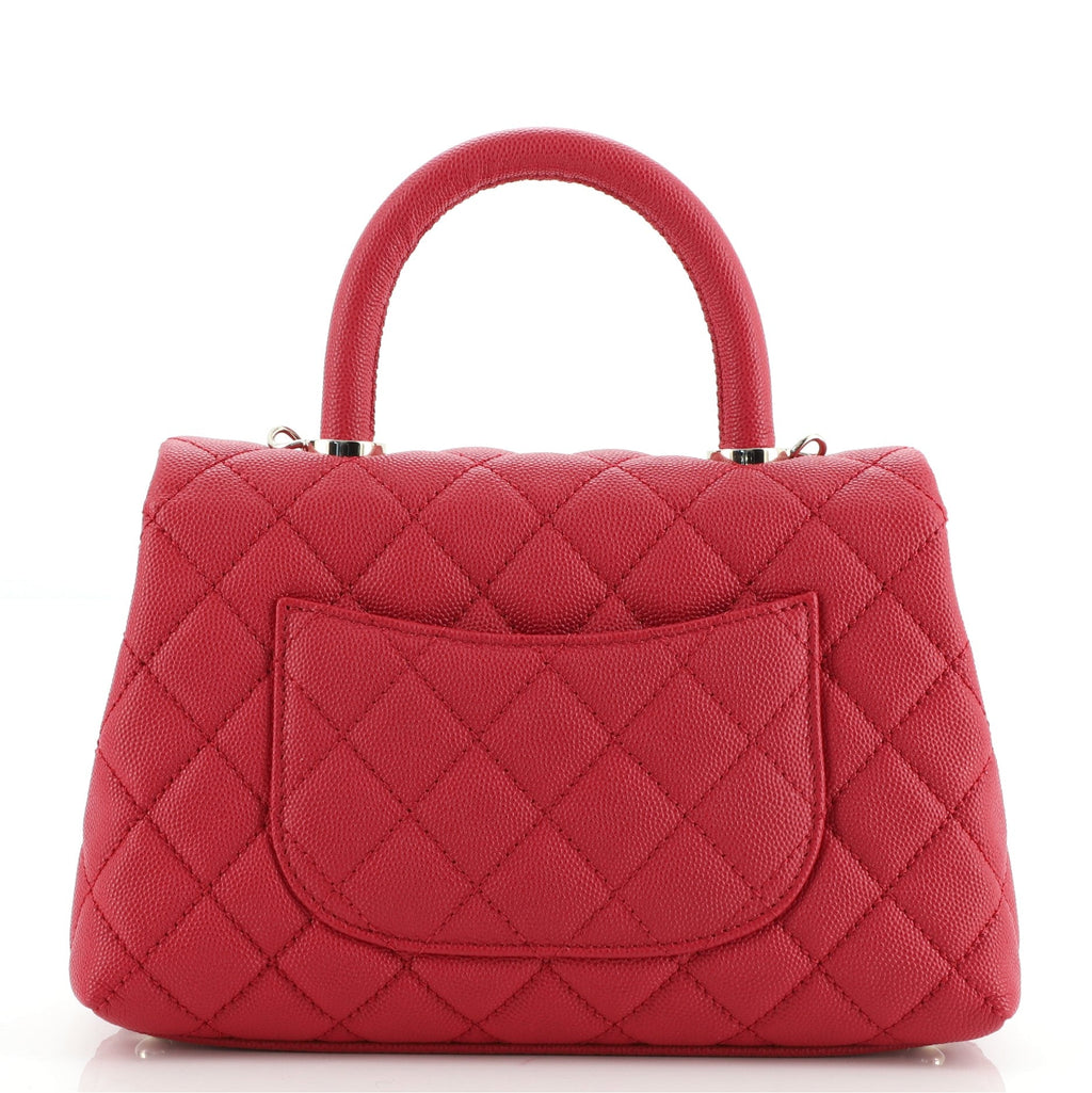 Coco Top Handle Bag Quilted Caviar Mini