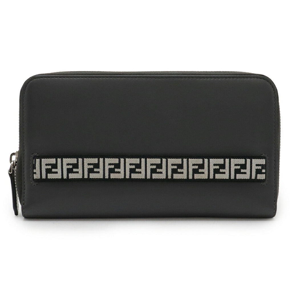 Fendi Zucca Logo Band Leather Long Wallet