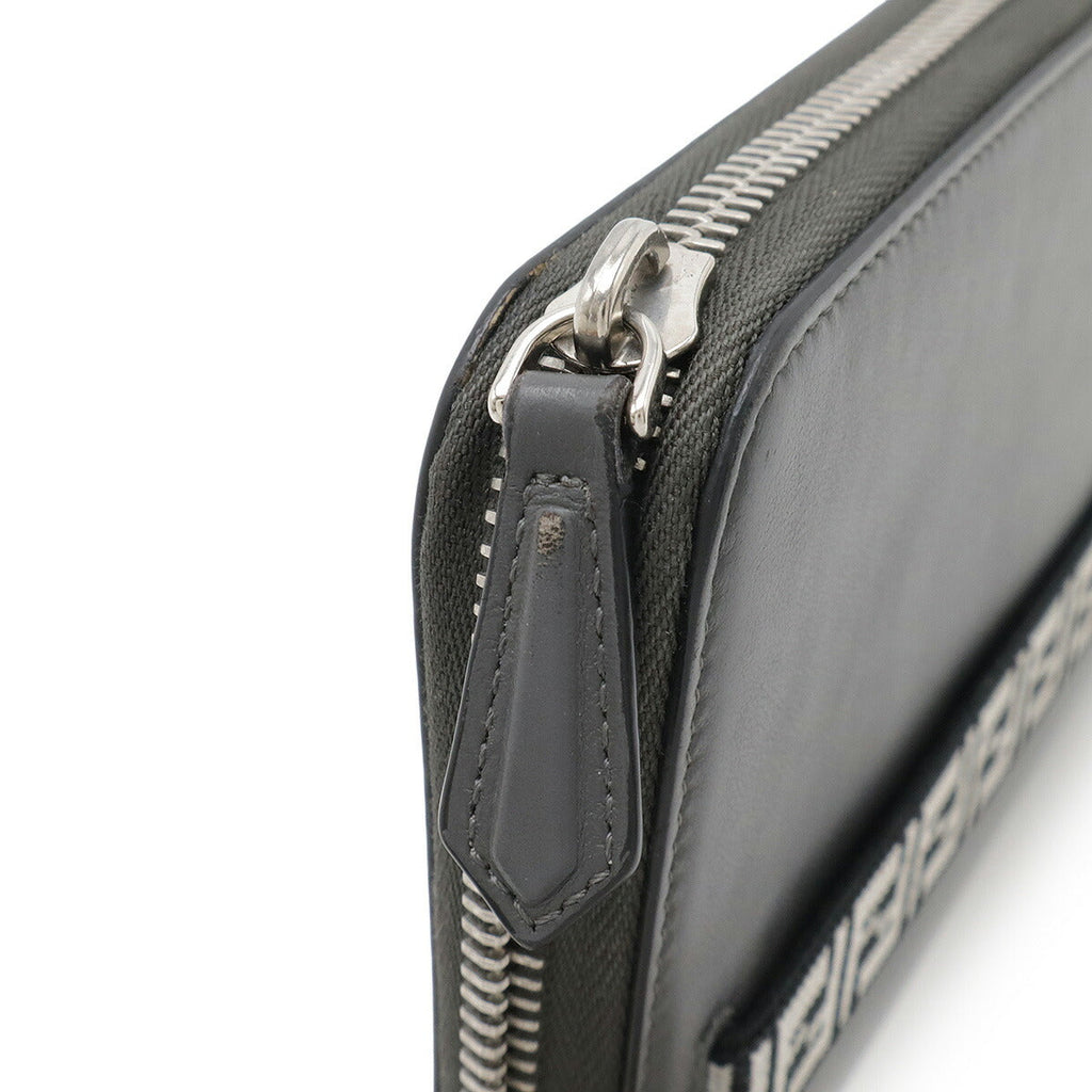 Fendi Zucca Logo Band Leather Long Wallet
