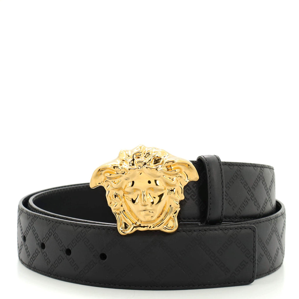 Medusa Buckle Belt Leather Wide 105