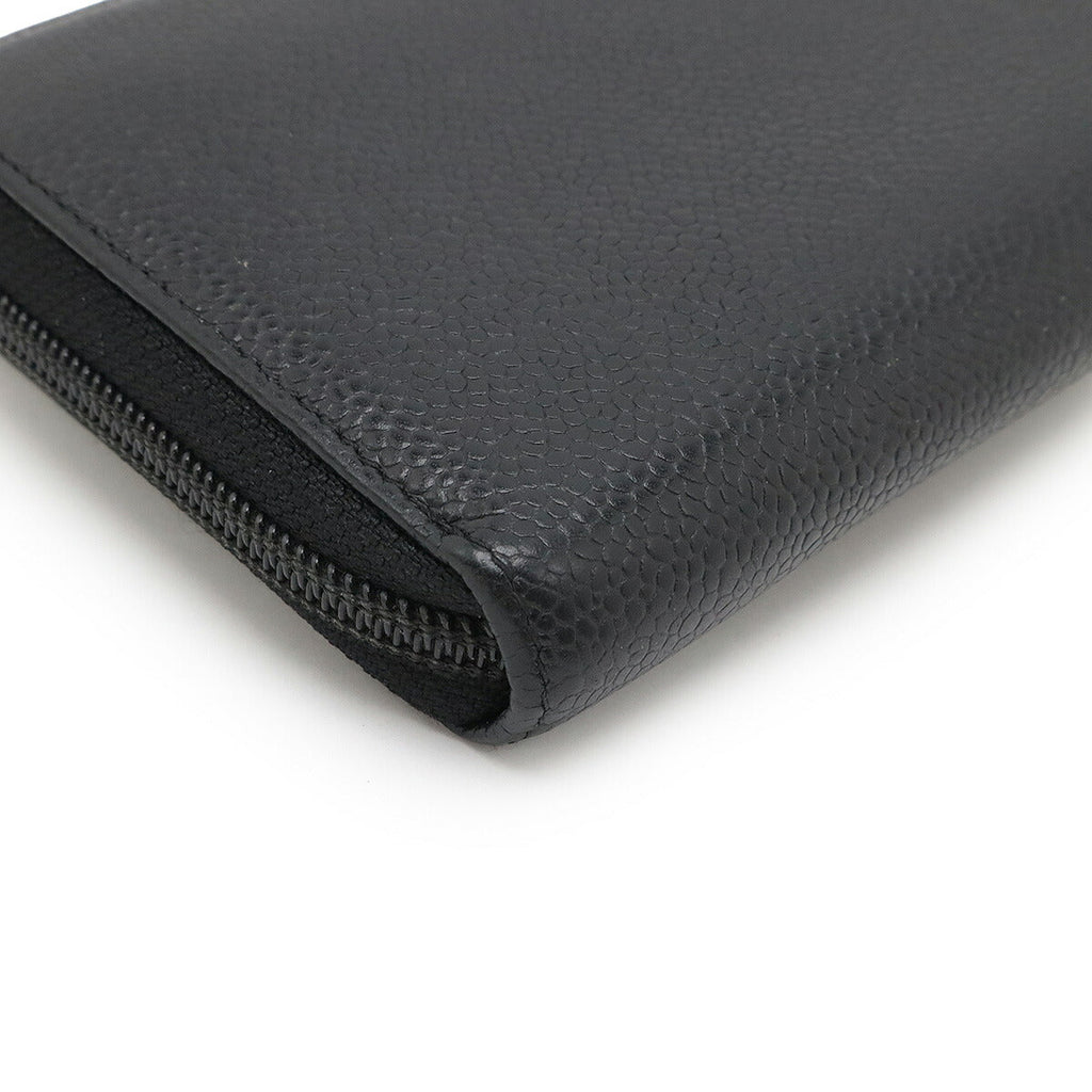 Chanel Coco Mark Caviar Leather Long Wallet