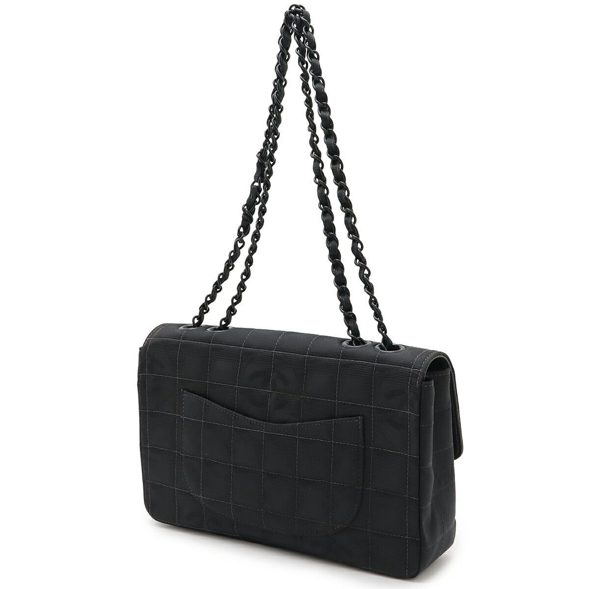 Chanel New Travel Line Nylon Jacquard Leather 2way Shoulder Bag
