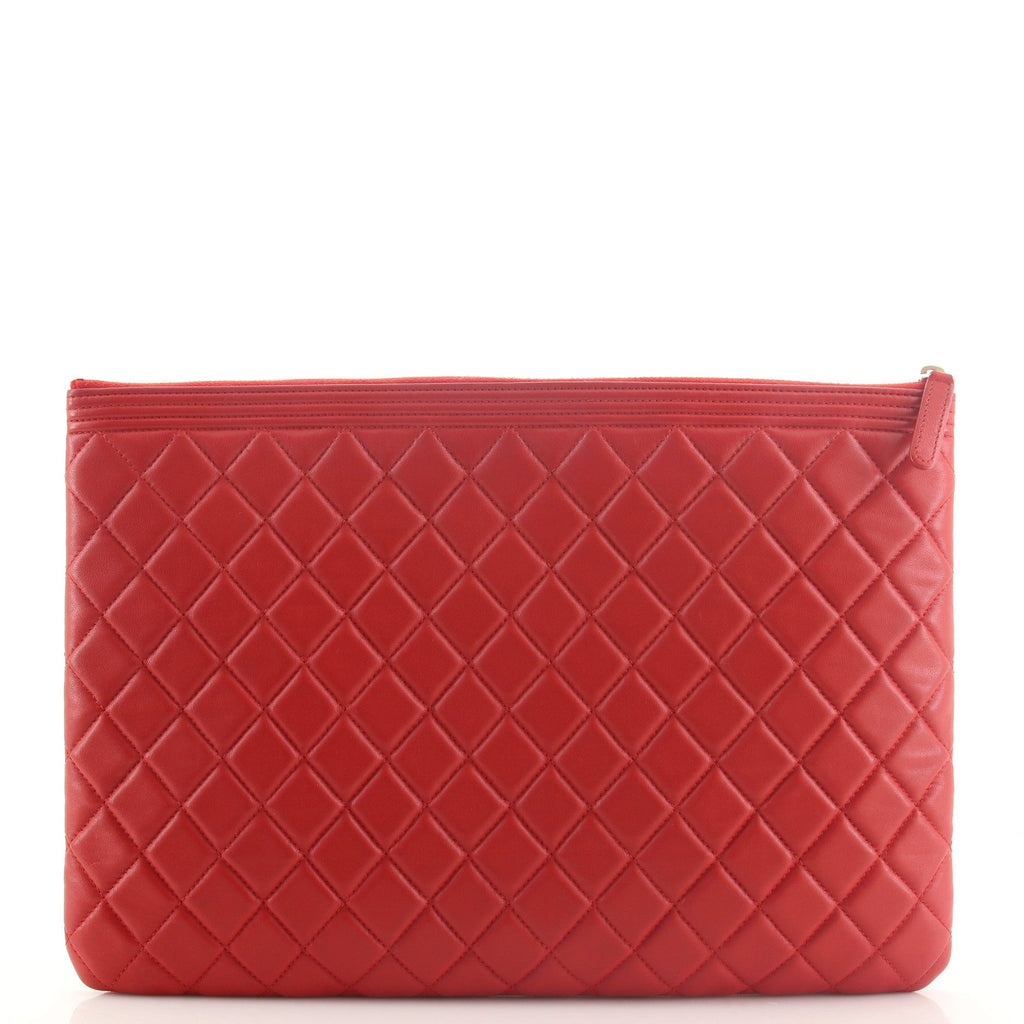 Boy O Case Clutch Quilted Lambskin Large
